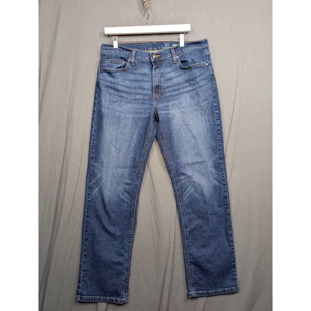 George‎ Men's  Straight Leg JeansDark Blue Denim, 34x30